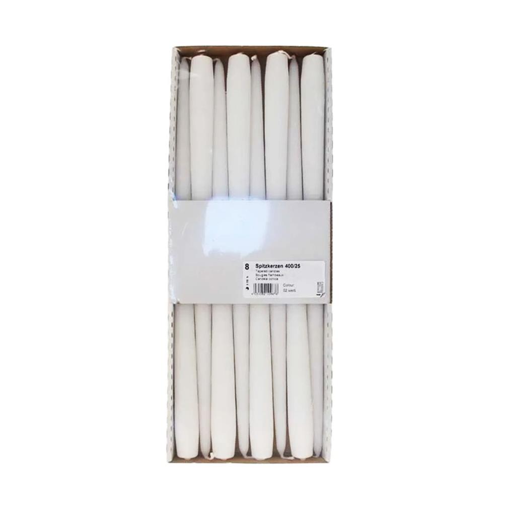 Bolsius White Tapered Candle 40cm (Pack of 8) £26.99